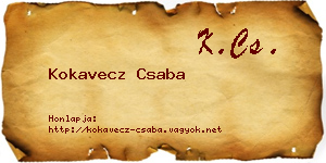 Kokavecz Csaba névjegykártya